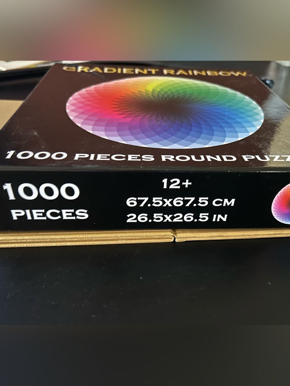 Gradient Rainbow 1000 Piece Round Puzzle 26.5x26.5 Inch Pre Owned - Picture 2 of 4